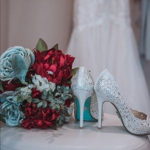 Betsey blue stunning crystal shoes